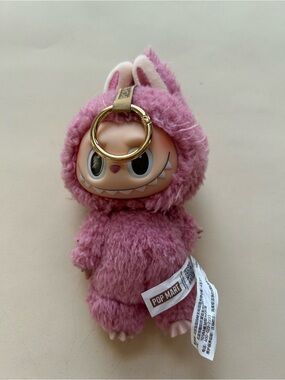 Pop Mart Pink Furry Keychain Plush Collector Toy